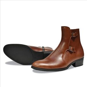 TATHANIUM Brown Men's Cap Toe Double Monk Strap Casual Size 9